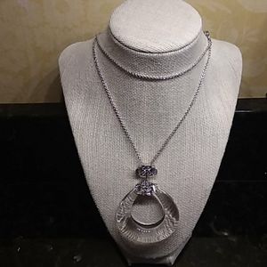 Alexis Bittar Deco Lucite/Silvertone Necklace